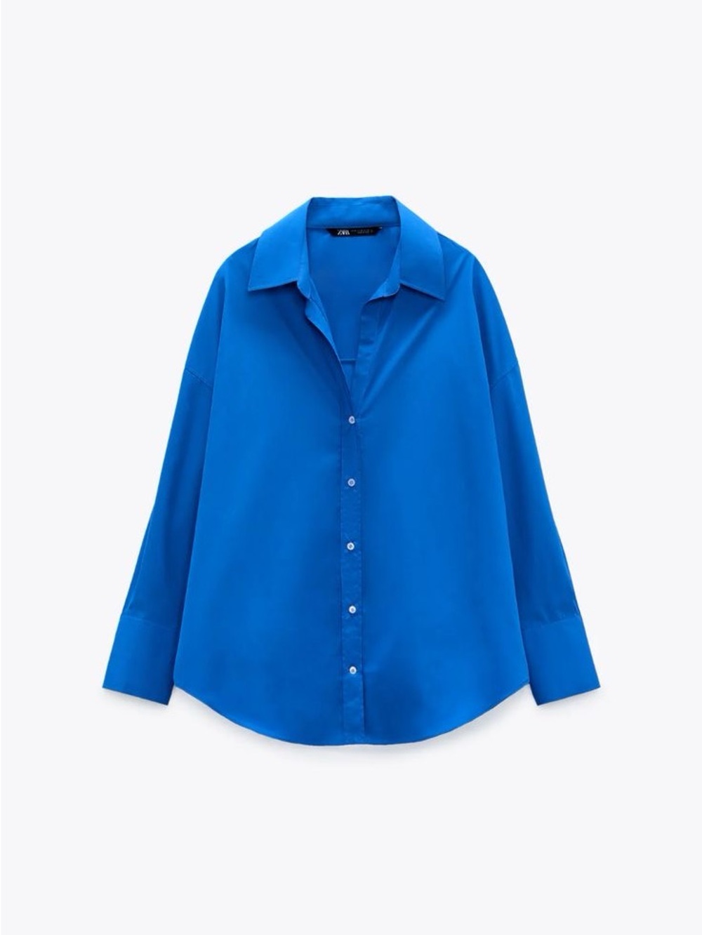 ZARA Cobalt Blue Poplin Shirt